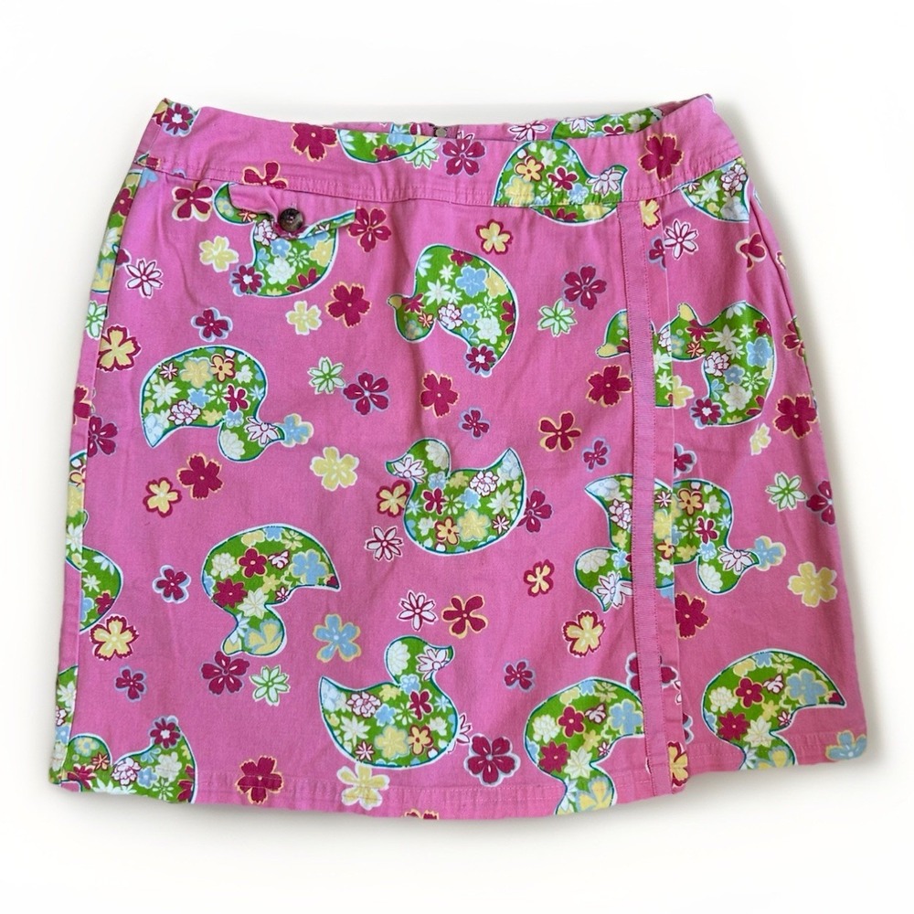 Duck Head Y2K Pink Duck Print Skort 8 Preppy Resort Golf Lilly Style Novelty - Picture 1 of 7